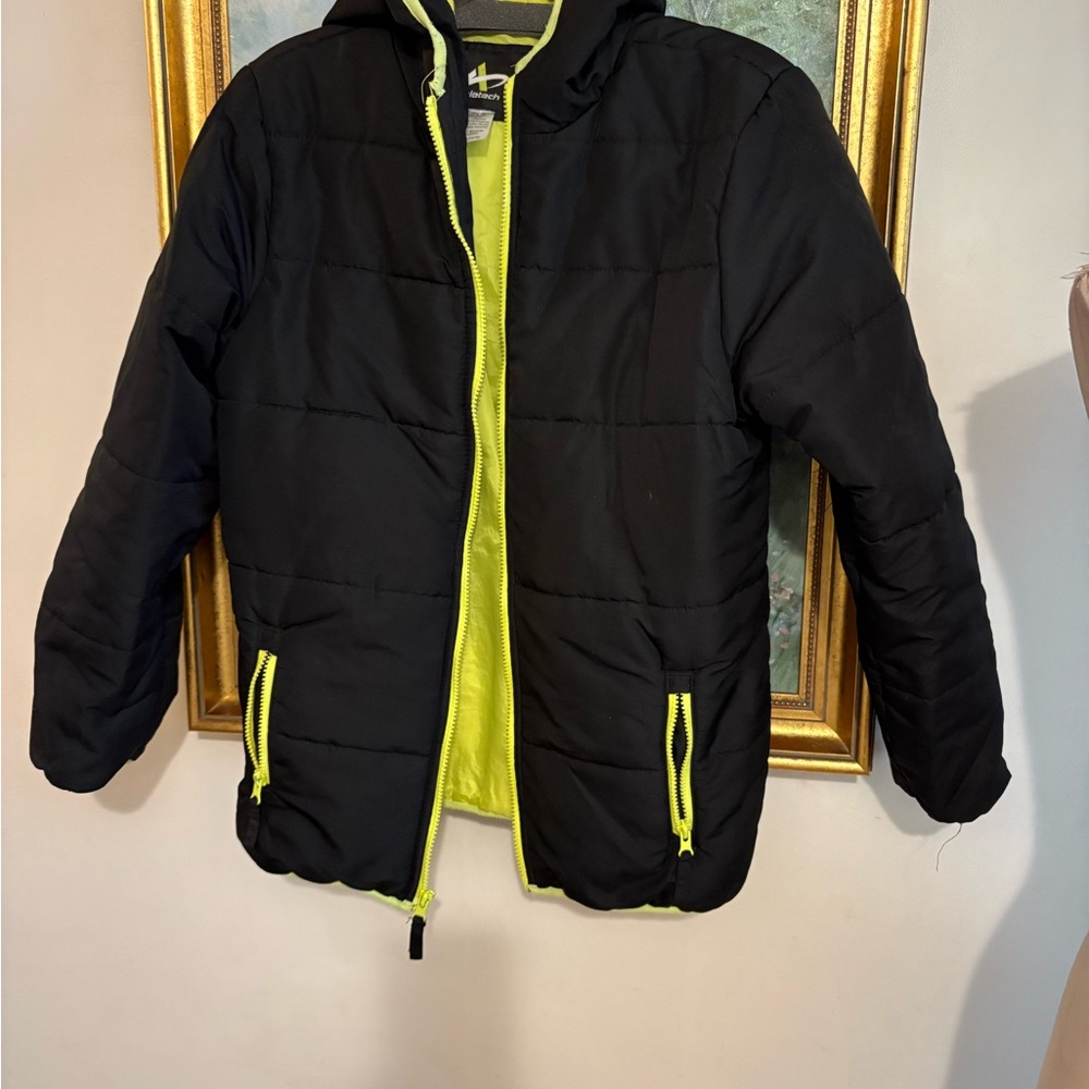Athletech Black Jacket with Neon Yellow Accents